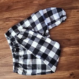 Black and White fleece PJ bottoms